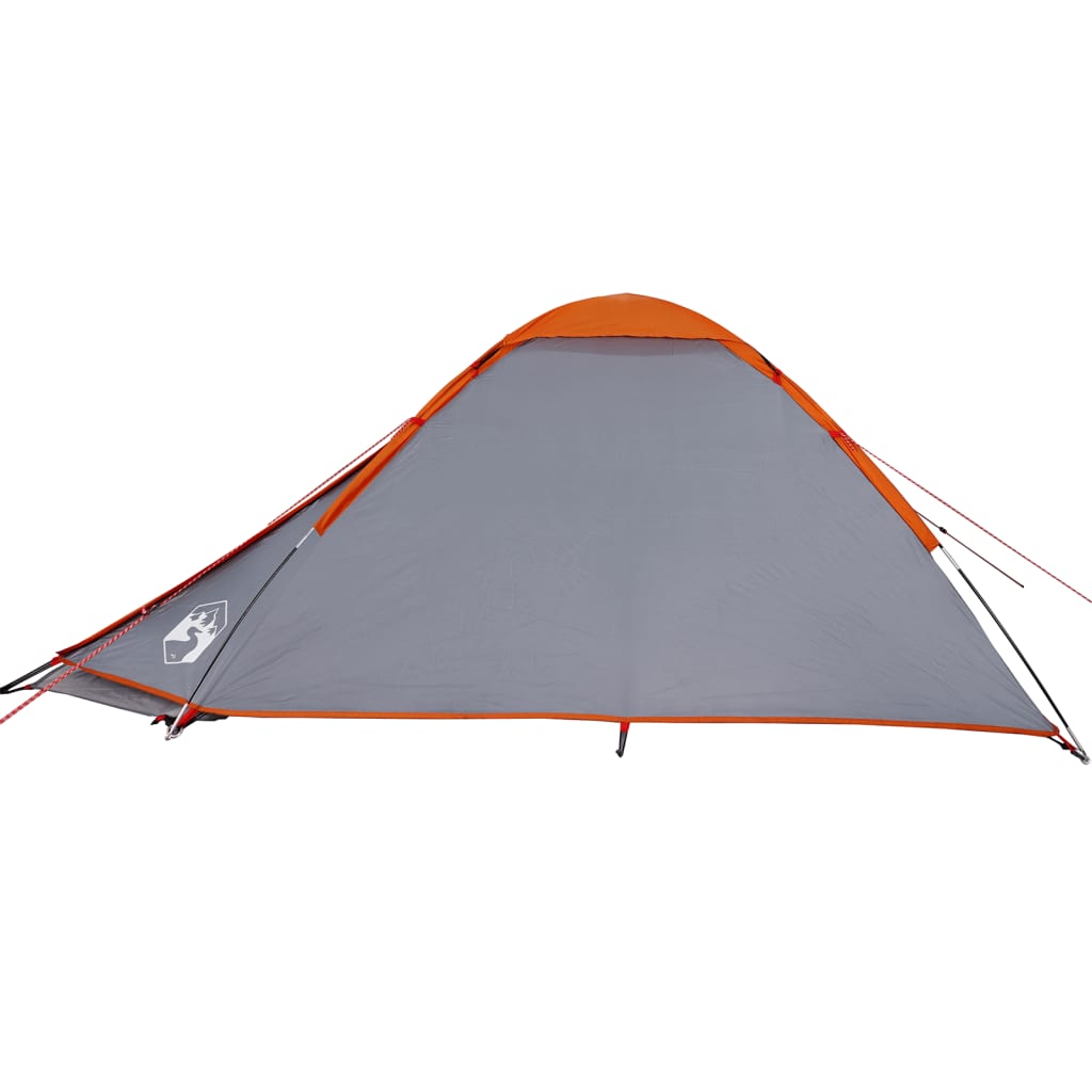 vidaXL Camping Tent Dome 2-Person Grey and Orange Waterproof