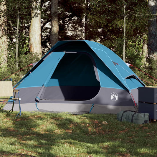 vidaXL Camping Tent Dome 2-Person Blue Waterproof