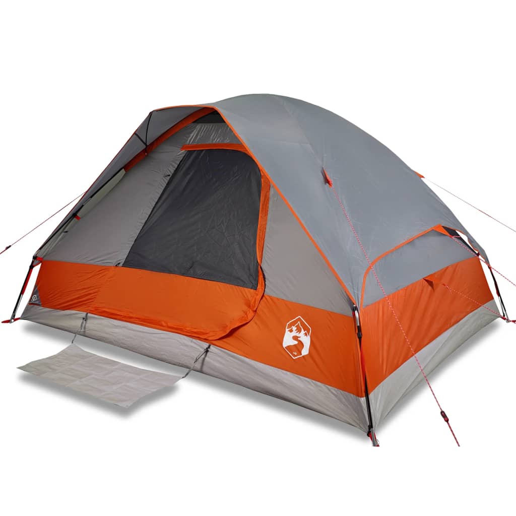 vidaXL Camping Tent Dome 2-Person Grey and Orange Waterproof