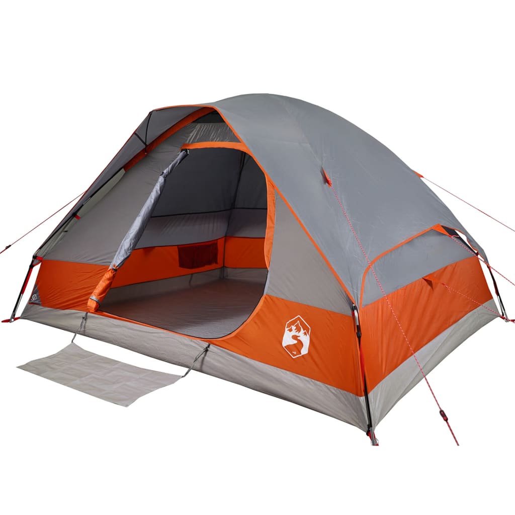 vidaXL Camping Tent Dome 2-Person Grey and Orange Waterproof