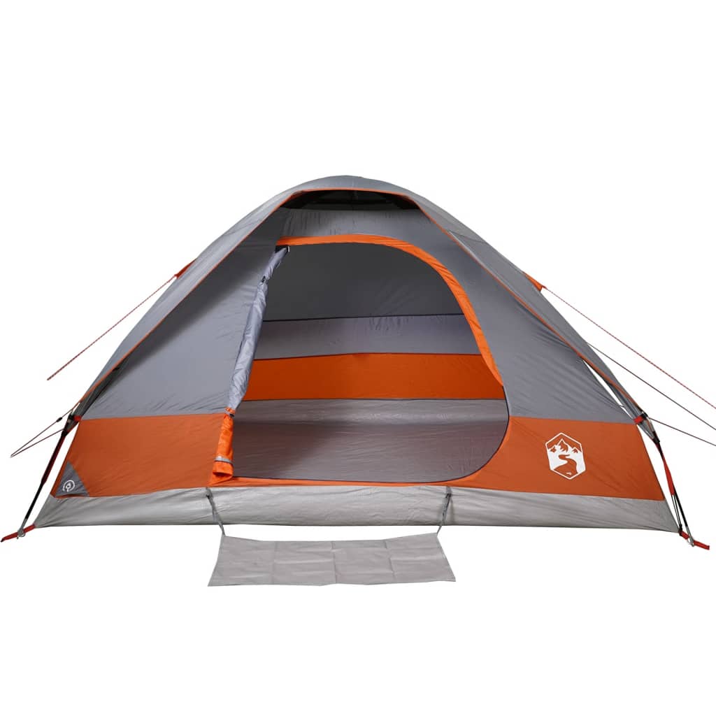 vidaXL Camping Tent Dome 2-Person Grey and Orange Waterproof