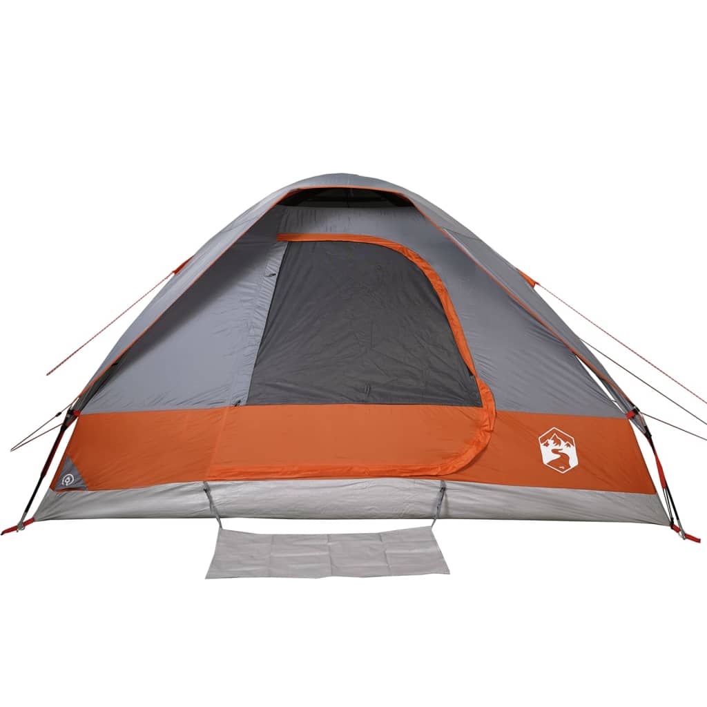 vidaXL Camping Tent Dome 2-Person Grey and Orange Waterproof