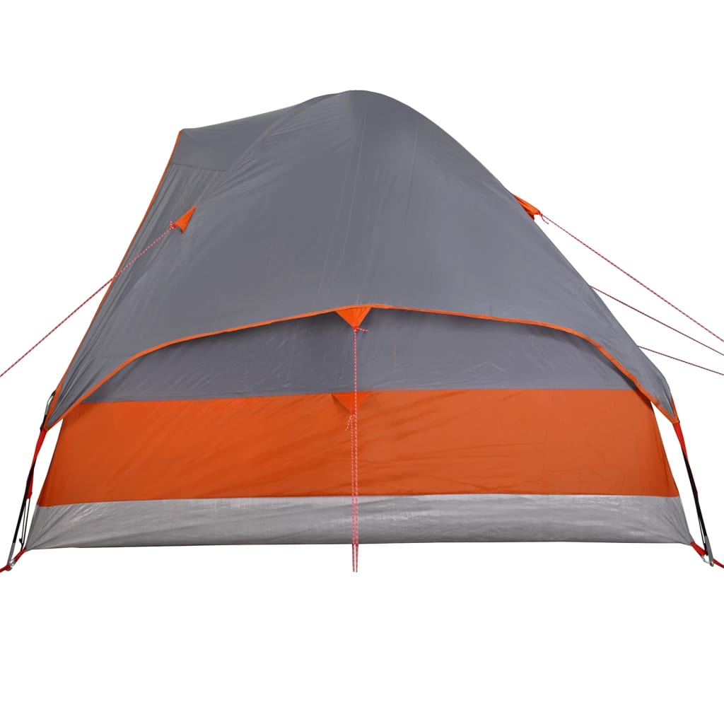 vidaXL Camping Tent Dome 2-Person Grey and Orange Waterproof