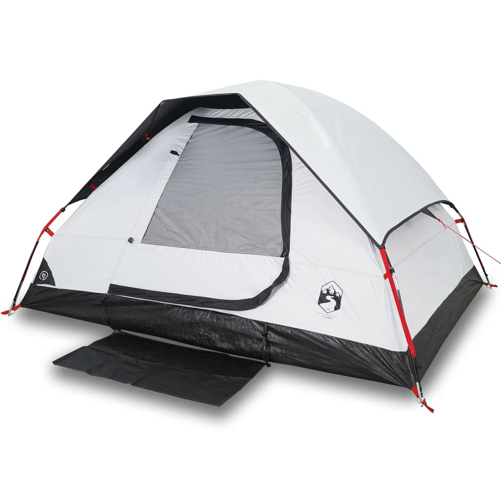 vidaXL Camping Tent Dome 2-Person White Blackout Fabric Waterproof