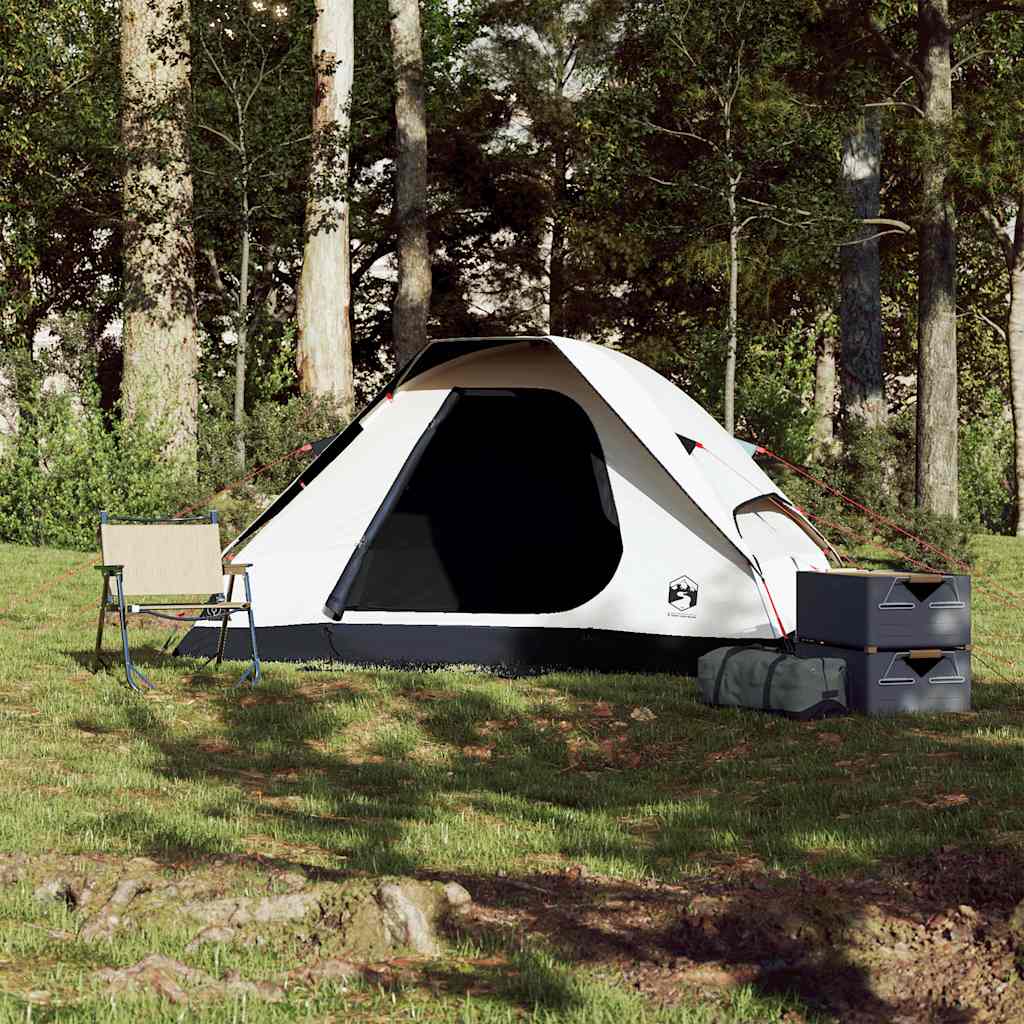 Camping Tent Dome 2-Person White Blackout Fabric Waterproof