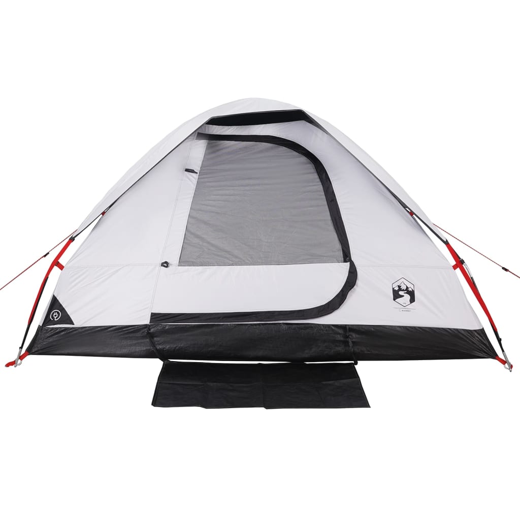 vidaXL Camping Tent Dome 2-Person White Blackout Fabric Waterproof