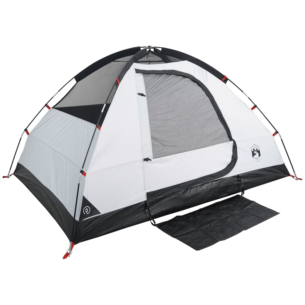 vidaXL Camping Tent Dome 2-Person White Blackout Fabric Waterproof