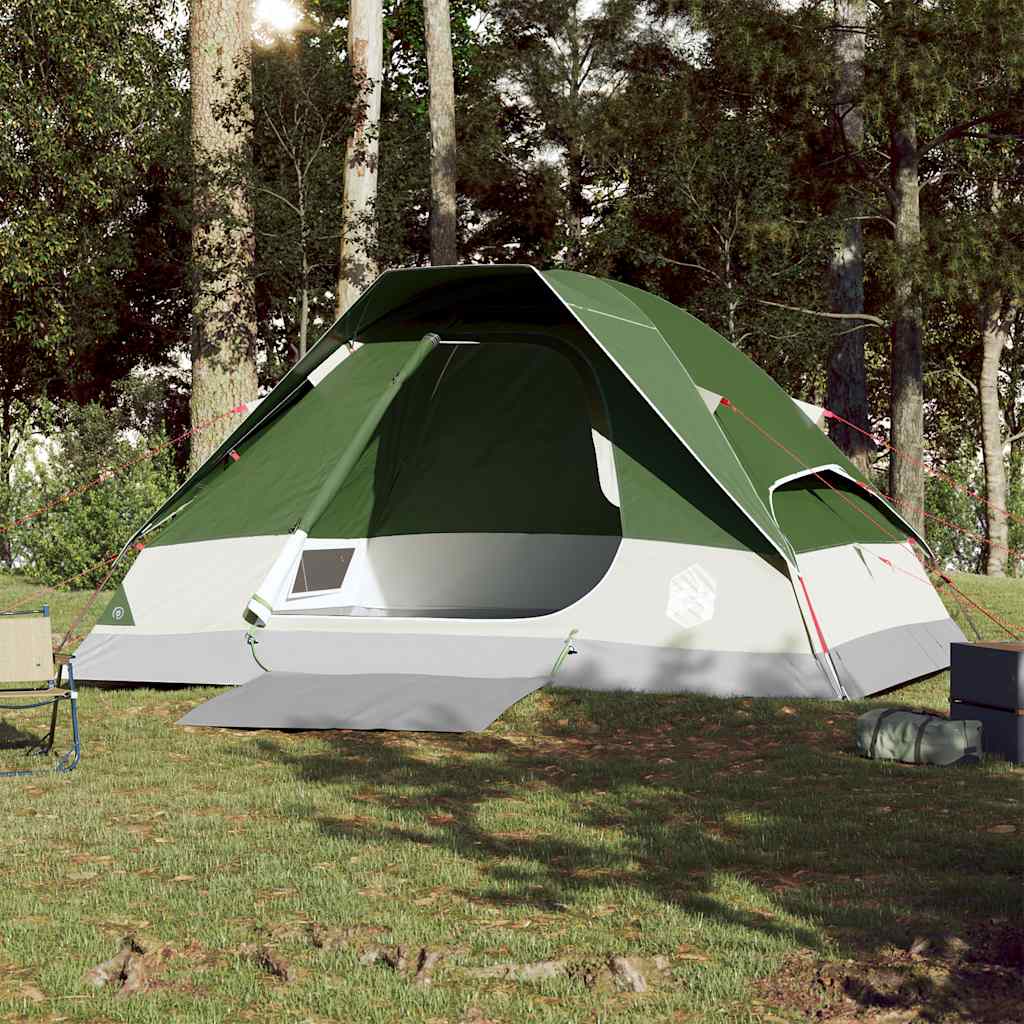 vidaXL Camping Tent Dome 4-Person Green Waterproof