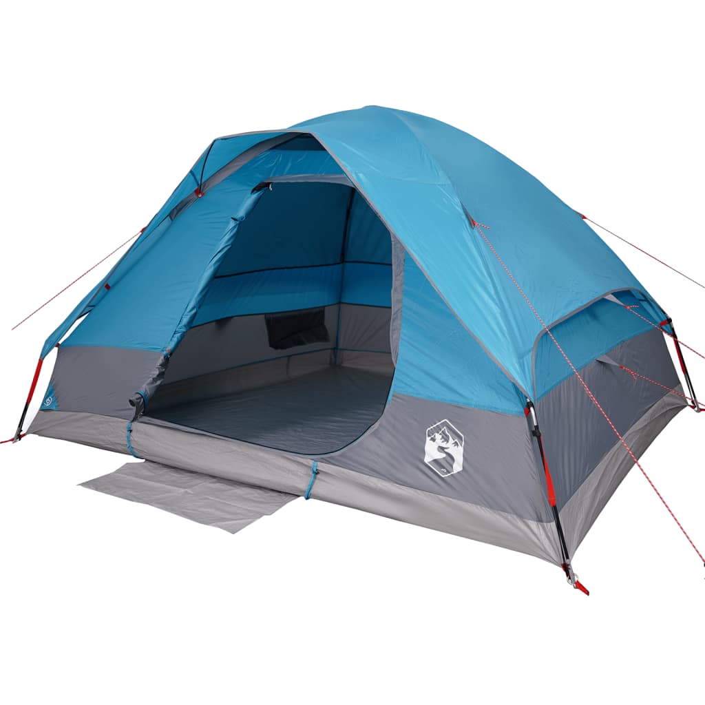 vidaXL Camping Tent Dome 4-Person Blue Waterproof