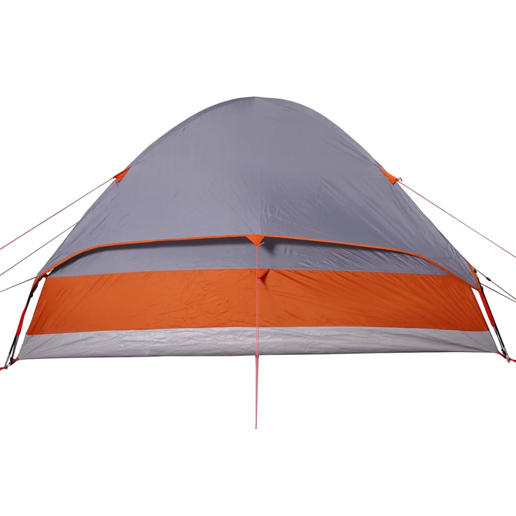 vidaXL Camping Tent Dome 4-Person Grey and Orange Waterproof