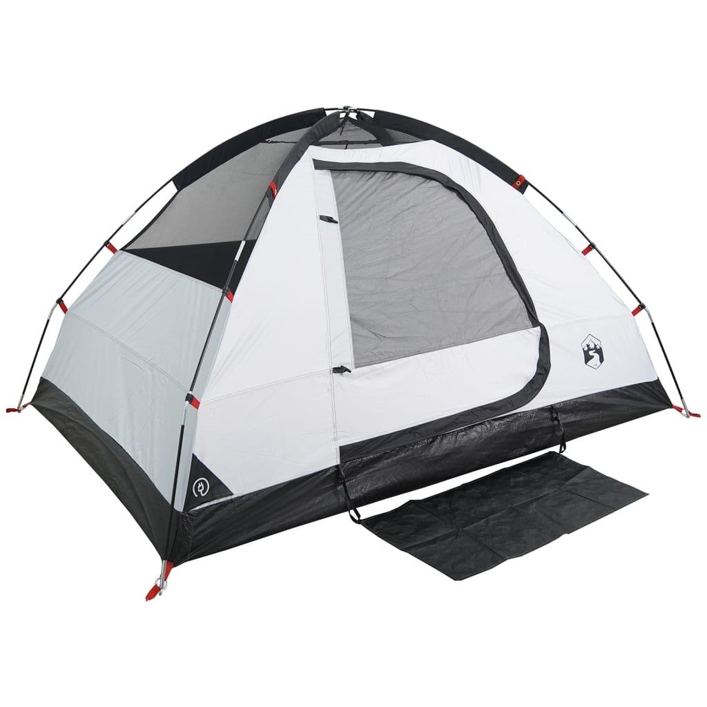 vidaXL Camping Tent Dome 4-Person White Blackout Fabric Waterproof