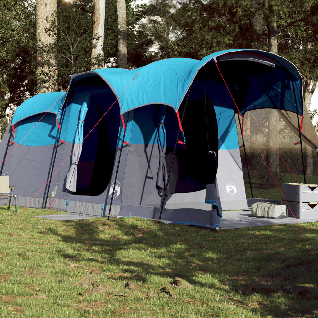 vidaXL Family Tent Tunnel 8-Person Blue Waterproof