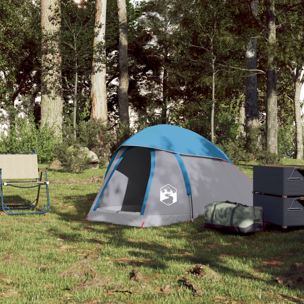 vidaXL Camping Tent Dome 1-Person Blue Waterproof