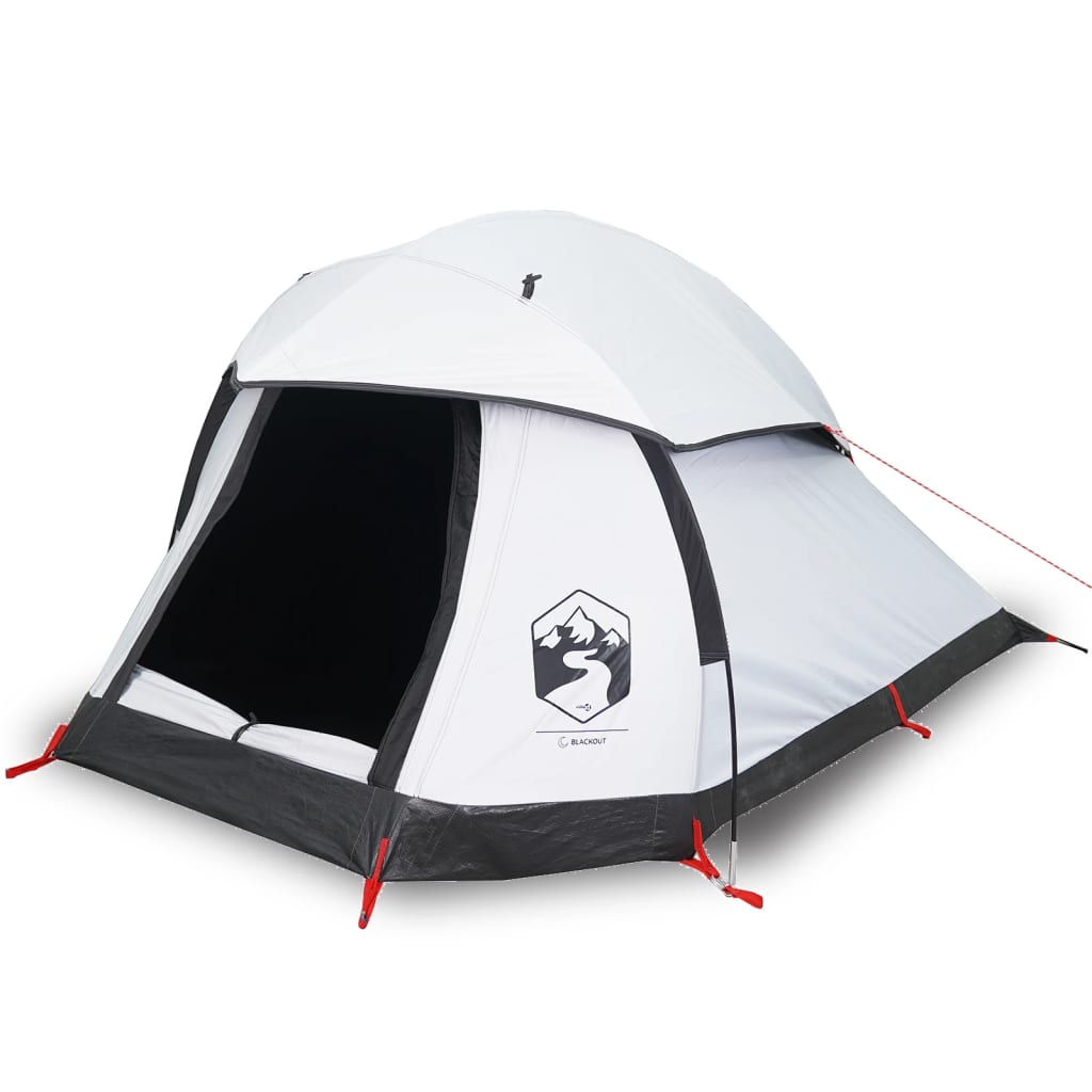 vidaXL Camping Tent Dome 1-Person White Blackout Fabric Waterproof