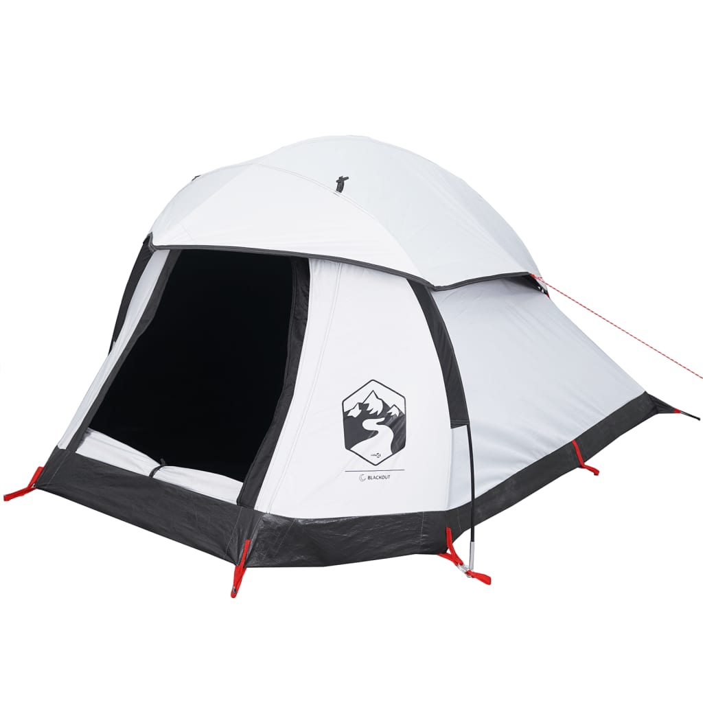 vidaXL Camping Tent Dome 1-Person White Blackout Fabric Waterproof