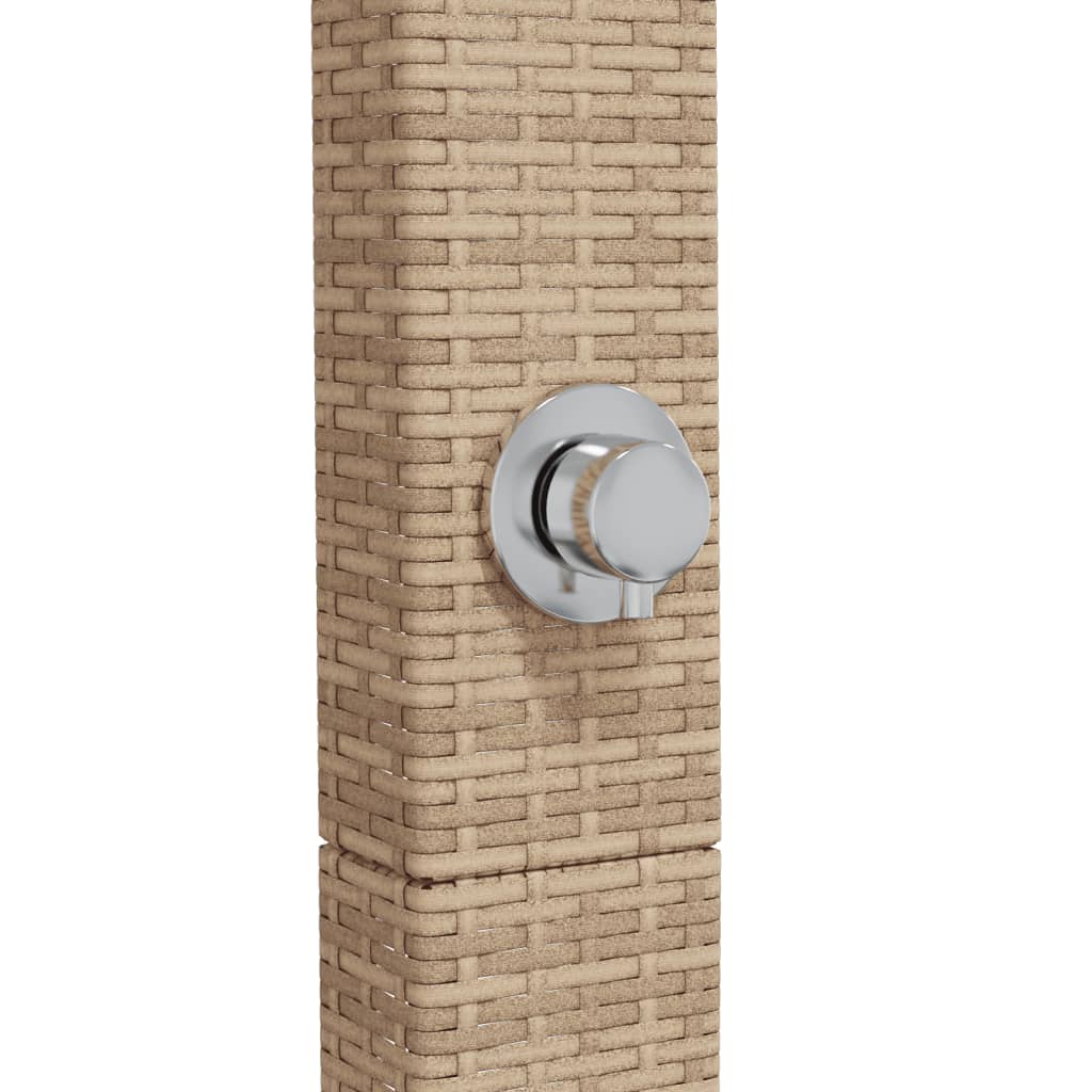 vidaXL Outdoor Shower Beige 50x55x224 cm Poly Rattan and Acacia Wood