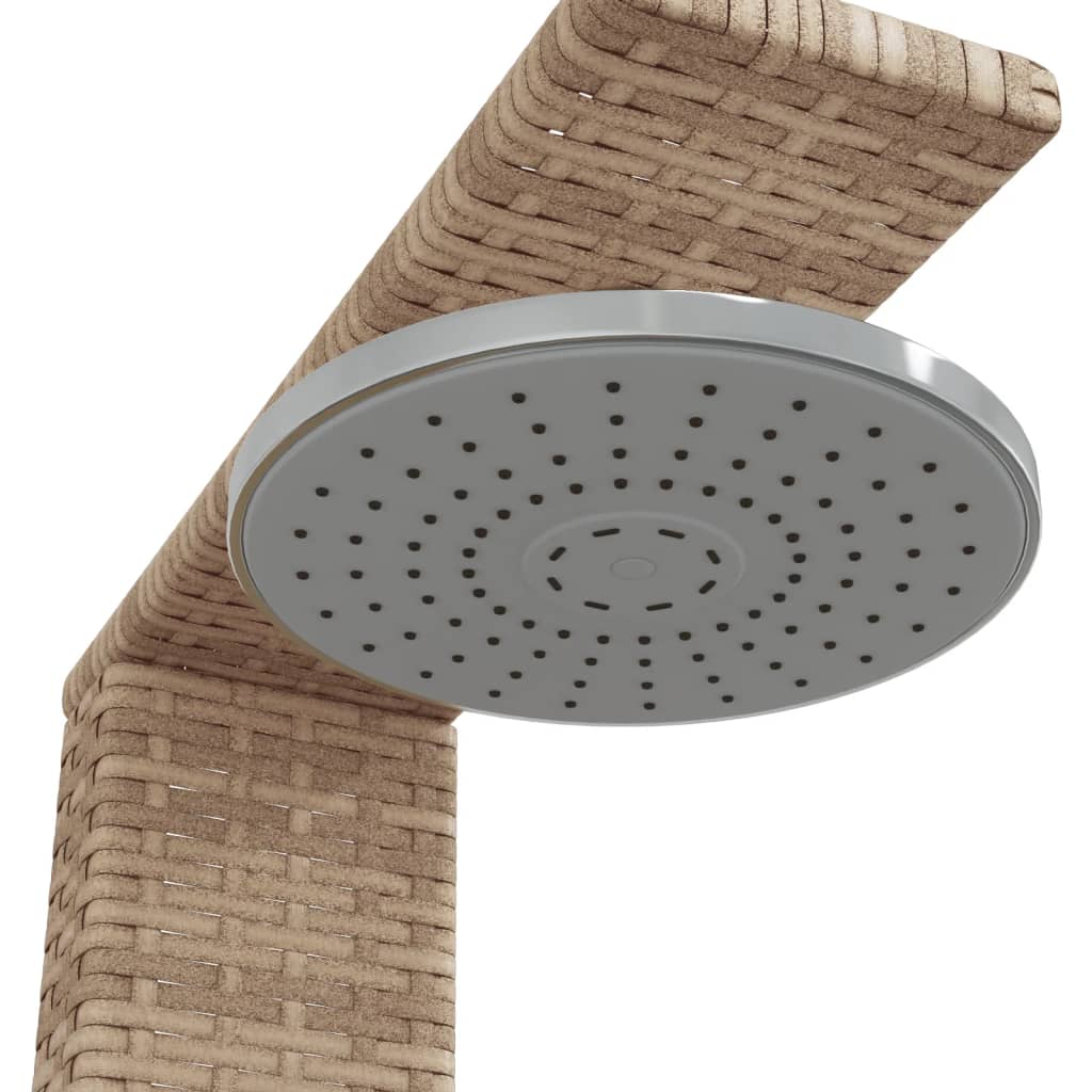 vidaXL Outdoor Shower Beige 50x55x224 cm Poly Rattan and Acacia Wood