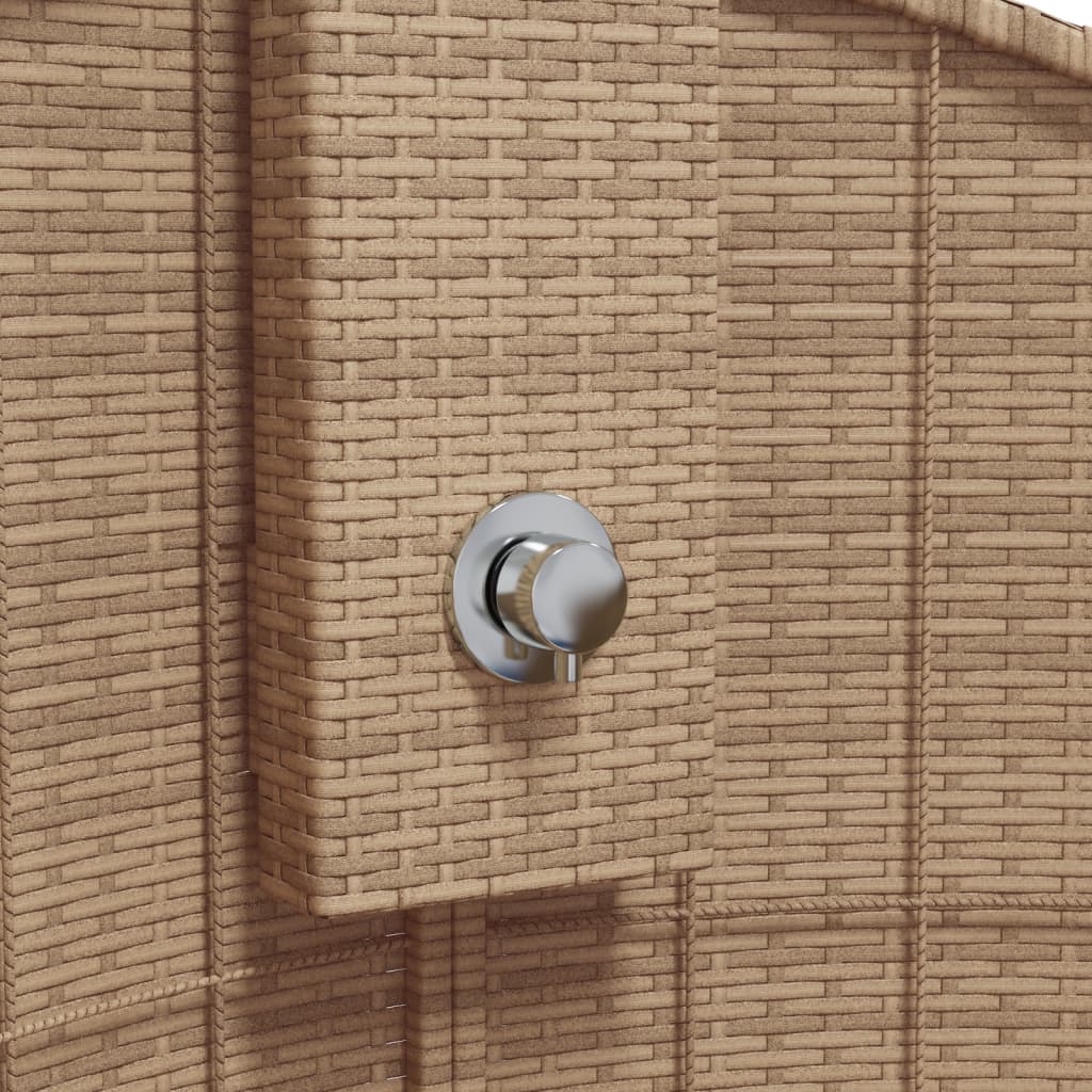 vidaXL Outdoor Shower Beige 100x100x241.5 cm Poly Rattan and Acacia Wood