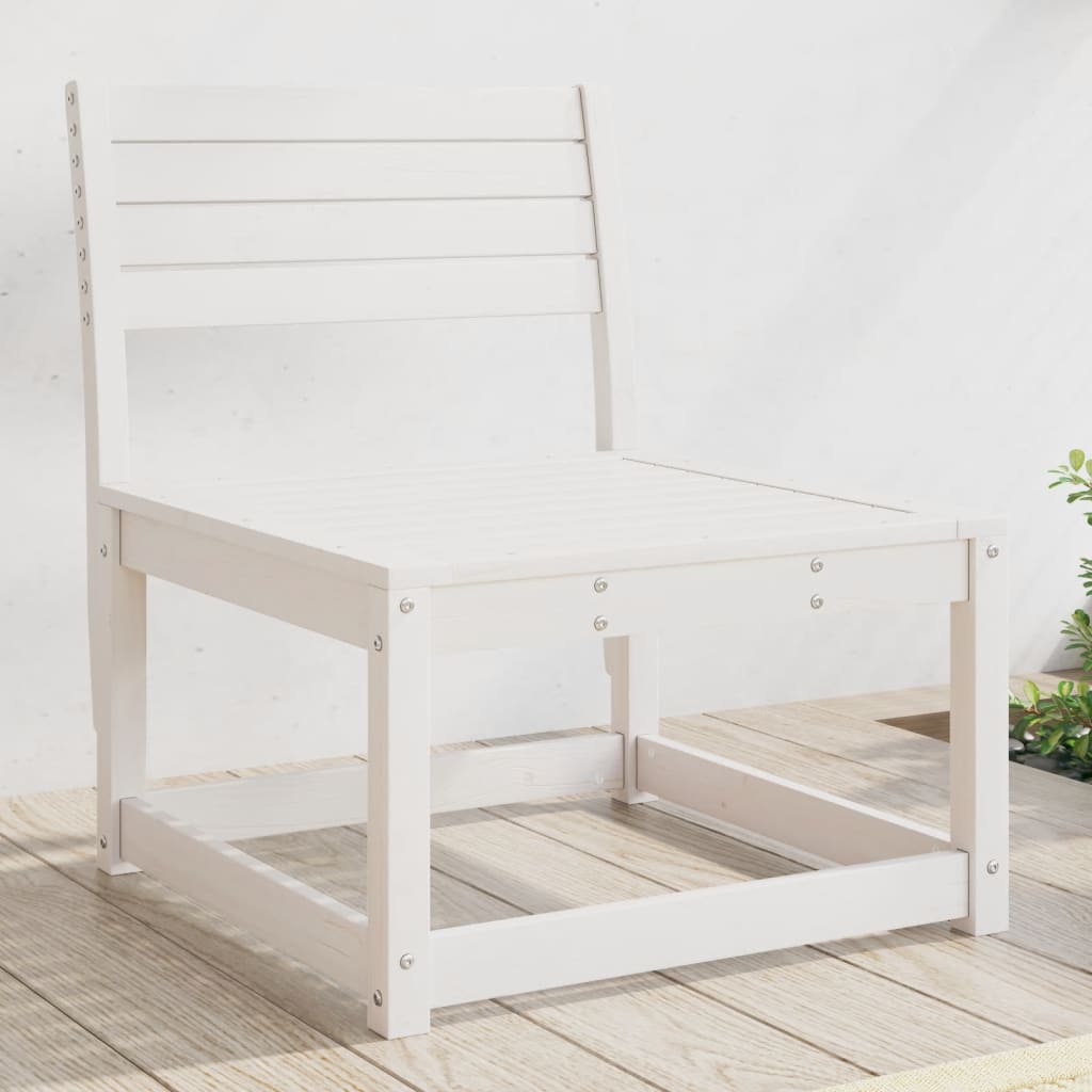 vidaXL Garden Sofa White Solid Wood Pine