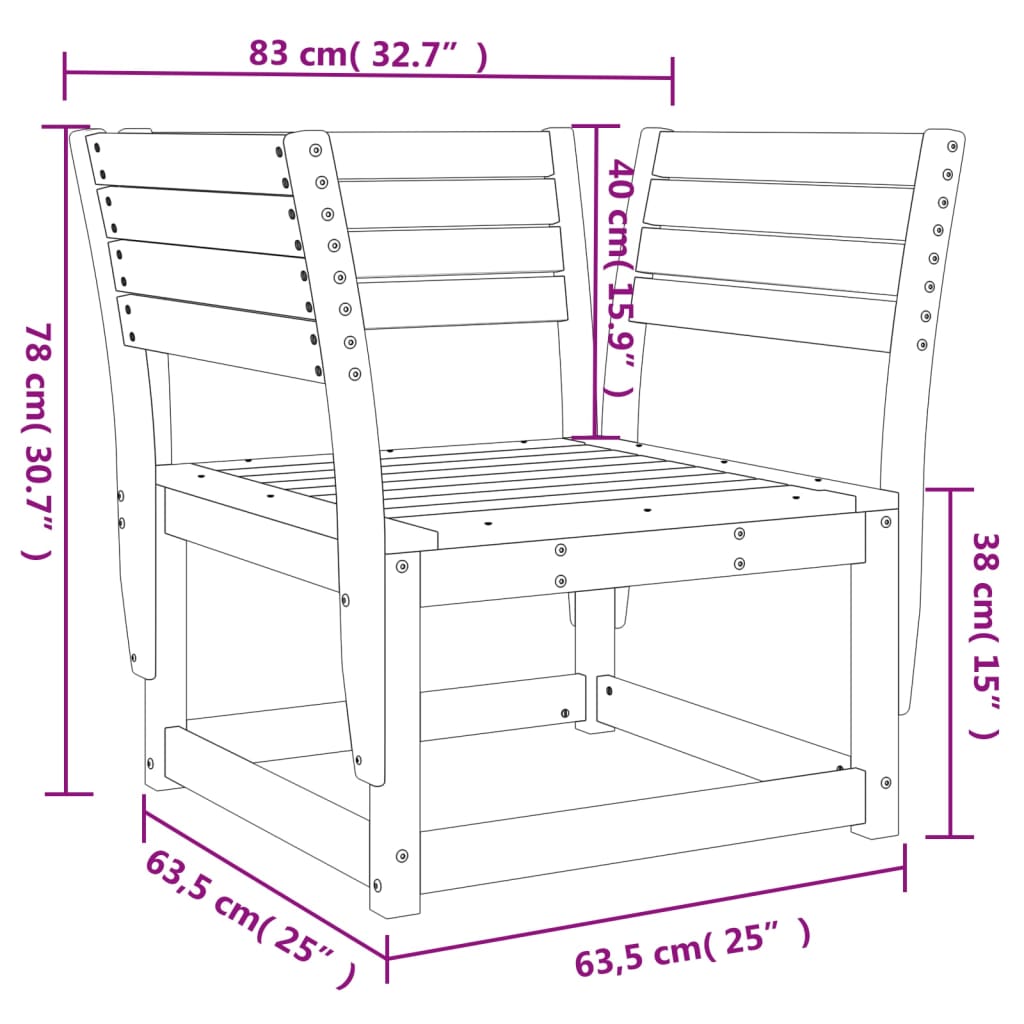 Garden Chair | White | Solid pine wood | Standard | Durable