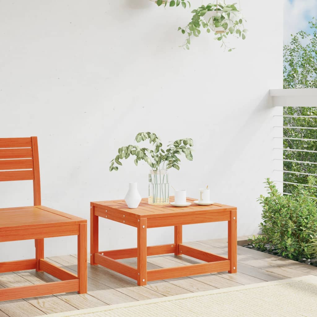 Garden Footstool | Wax Brown | Solid Pine Wood | Medium | Modular