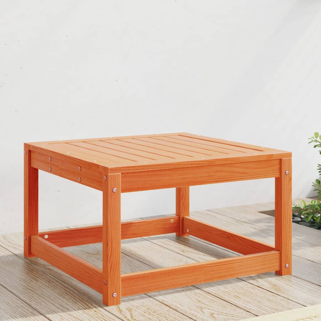 Garden Footstool | Wax Brown | Solid Pine Wood | Medium | Modular