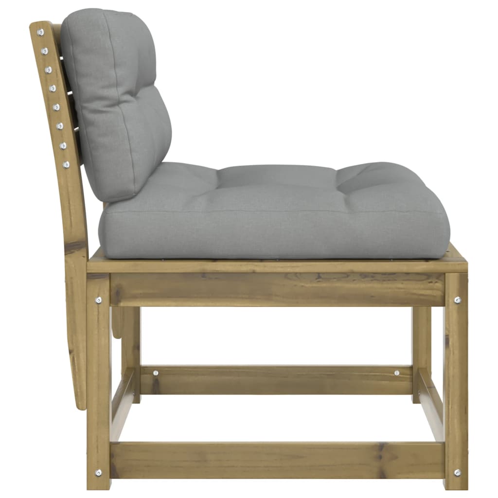 Garden Sofa | Grey | Solid pine wood, Polyester cushions | Single