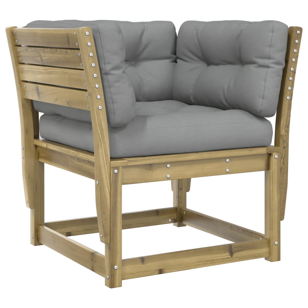Garden Sofa | Grey | Solid Pine Wood | Medium | Modular | Garden Sofa