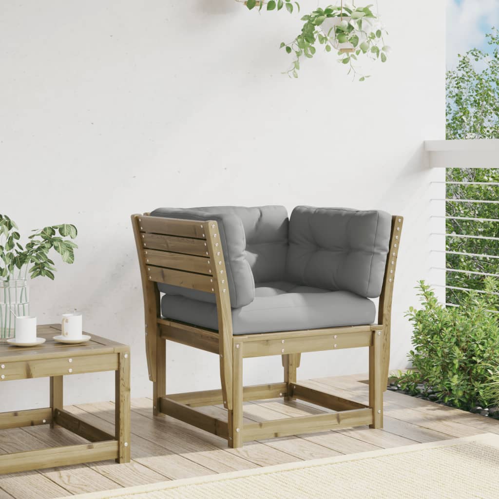 Garden Sofa | Grey | Solid Pine Wood | Medium | Modular | Garden Sofa