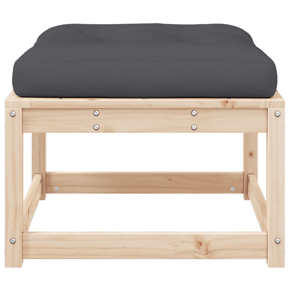 Garden Footstool | Natural wood and anthracite