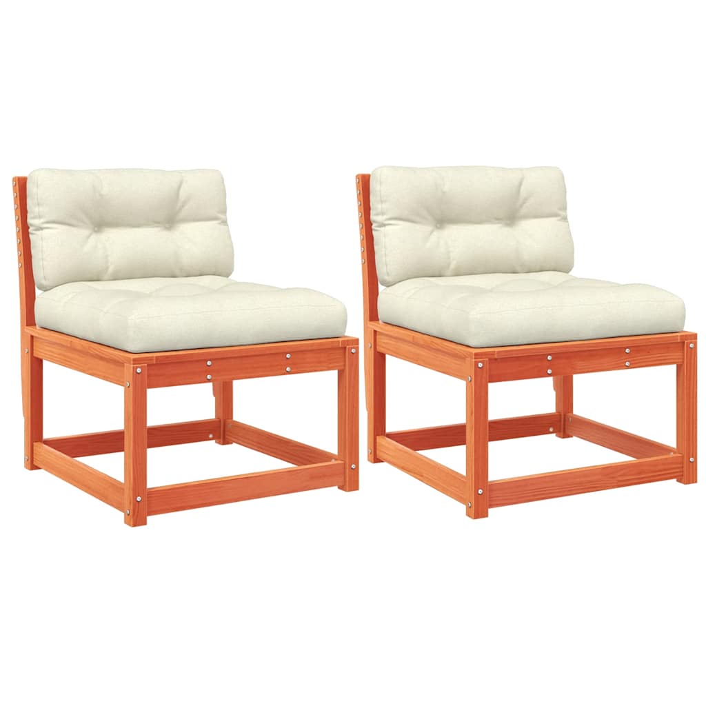 Garden Sofa | Set of 2 | Wax Brown | Solid Pine Wood | Standard | Modular