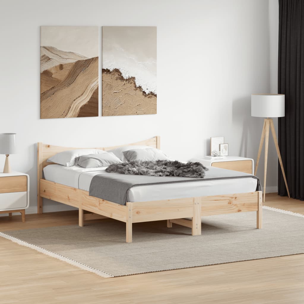 vidaXL Bed Frame without Mattress 140x200 cm Solid Wood Pine