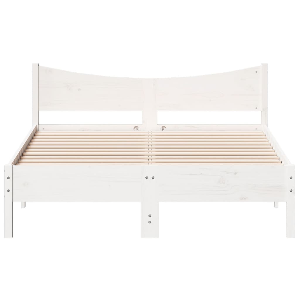 vidaXL Bed Frame without Mattress White 140x200 cm Solid Wood Pine