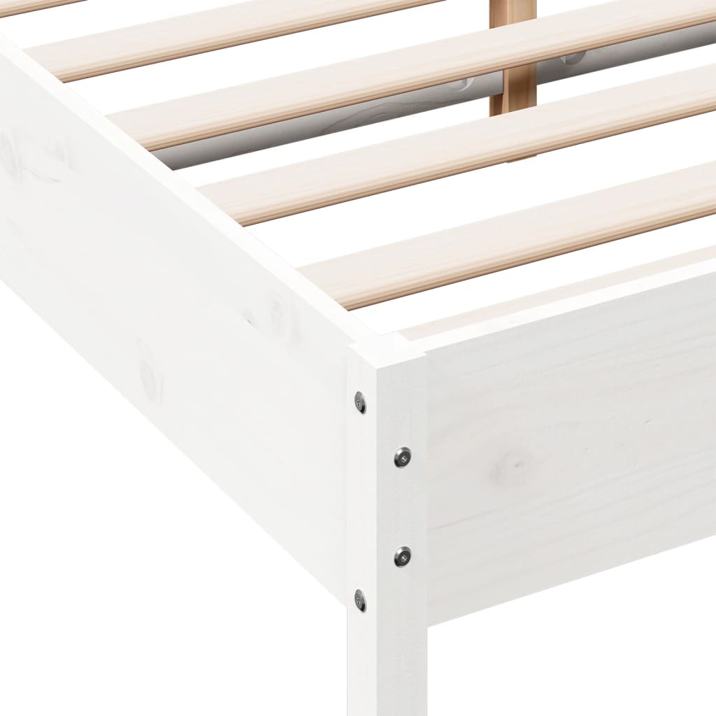 vidaXL Bed Frame without Mattress White 140x200 cm Solid Wood Pine