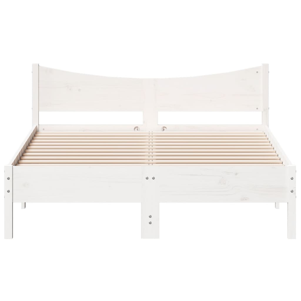 Bed Frame without Mattress White 120x200 cm Solid Wood Pine
