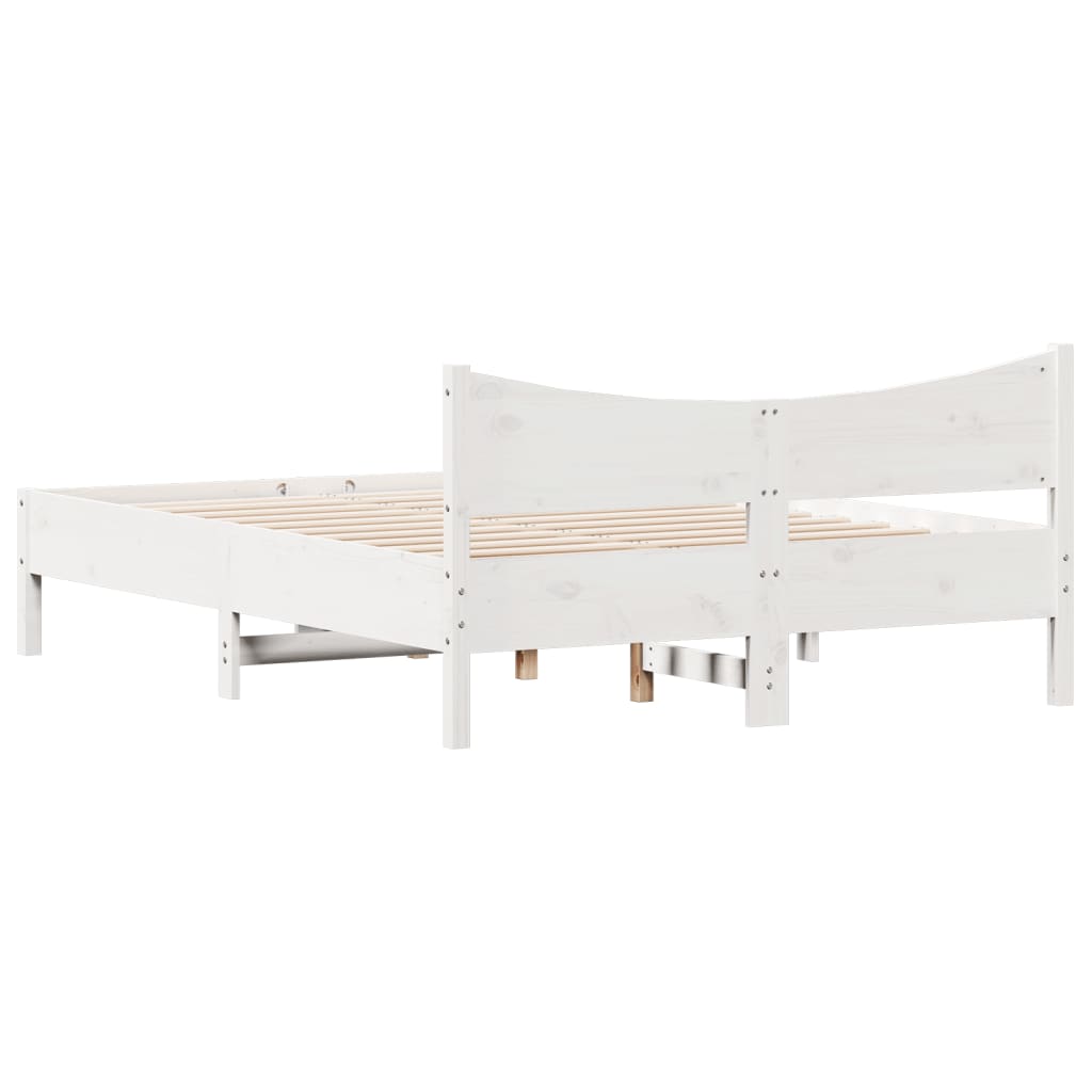 Bed Frame without Mattress White 120x200 cm Solid Wood Pine
