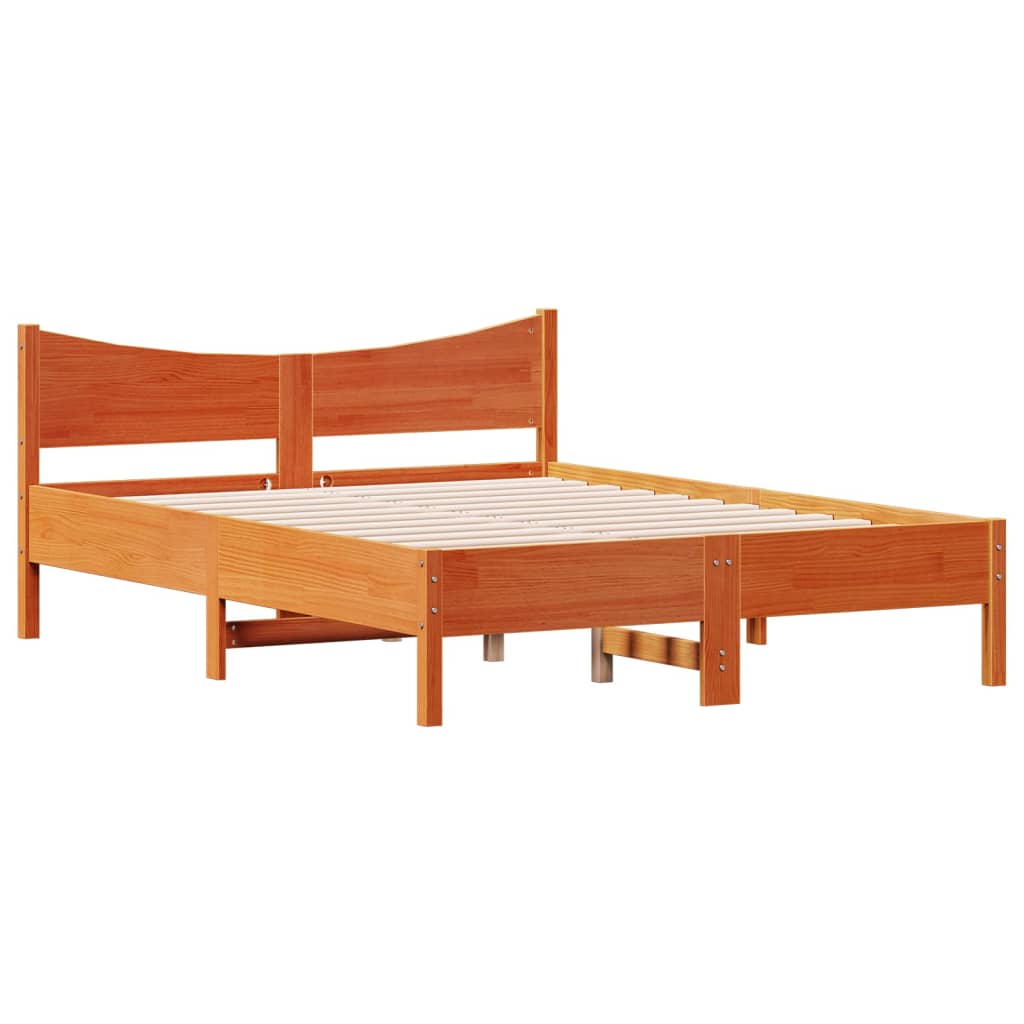 vidaXL Bed Frame without Mattress Wax Brown 120x200 cm Solid Wood Pine