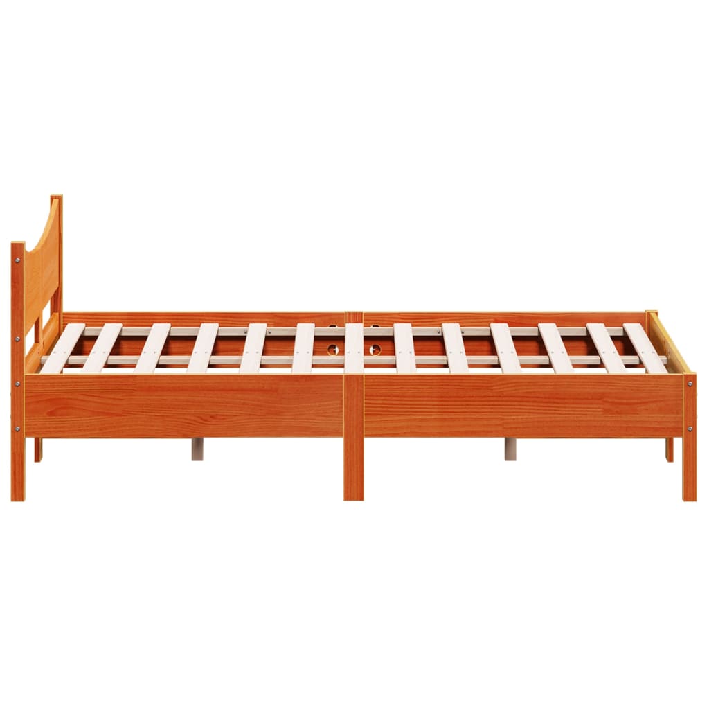 vidaXL Bed Frame without Mattress Wax Brown 120x200 cm Solid Wood Pine