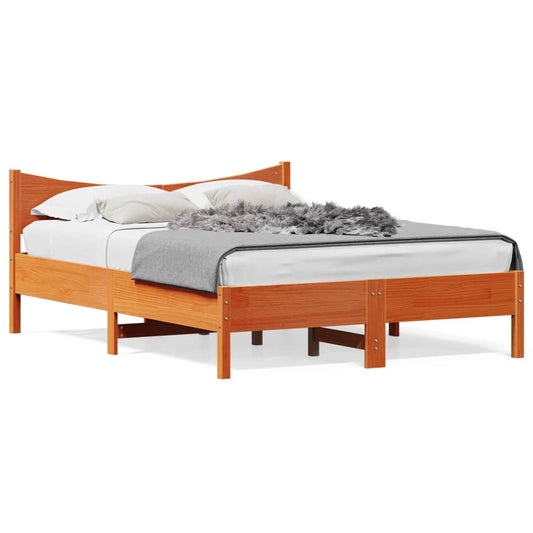 vidaXL Bed Frame without Mattress Wax Brown 120x200 cm Solid Wood Pine