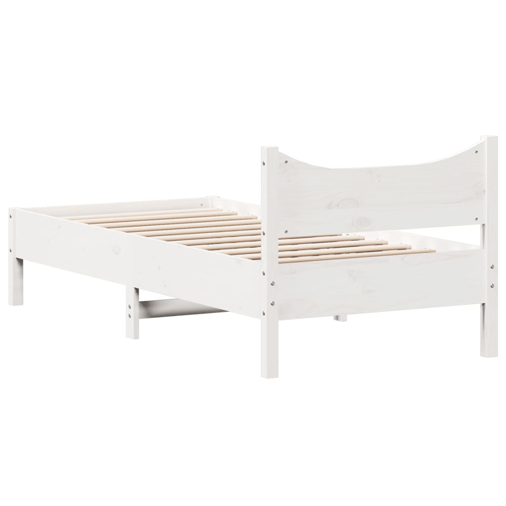 vidaXL Bed Frame without Mattress White 90x200 cm Solid Wood Pine