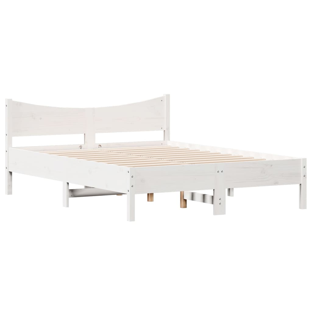 vidaXL Bed Frame without Mattress White 120x190 cm Small Double Solid Wood Pine