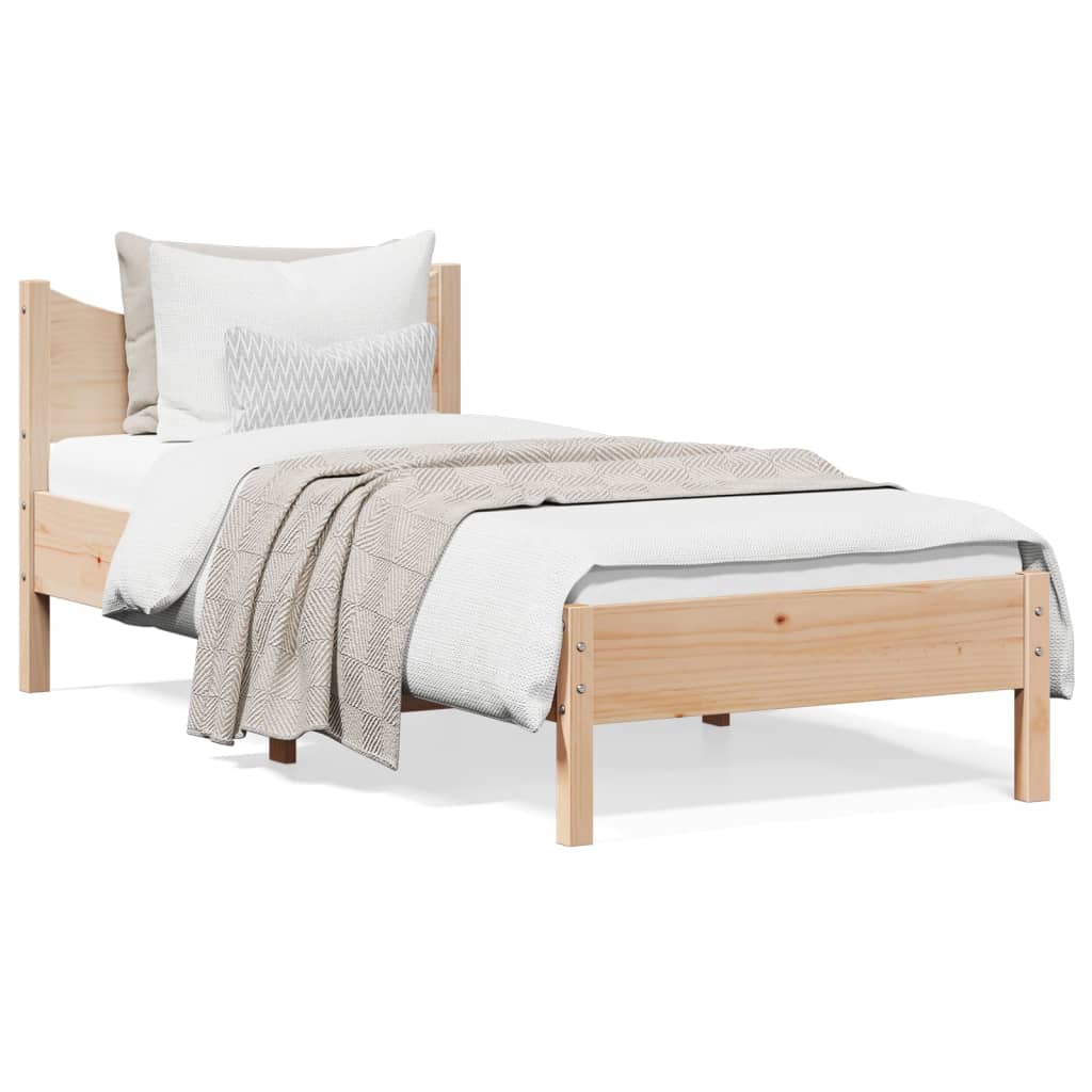 vidaXL Bed Frame without Mattress 90x190 cm Single Solid Wood Pine