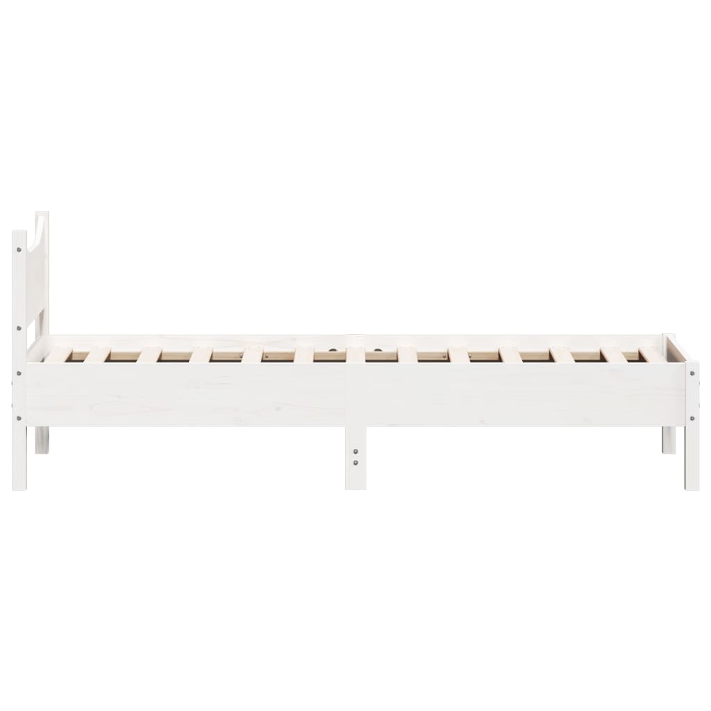 vidaXL Bed Frame without Mattress White 90x190 cm Single Solid Wood Pine