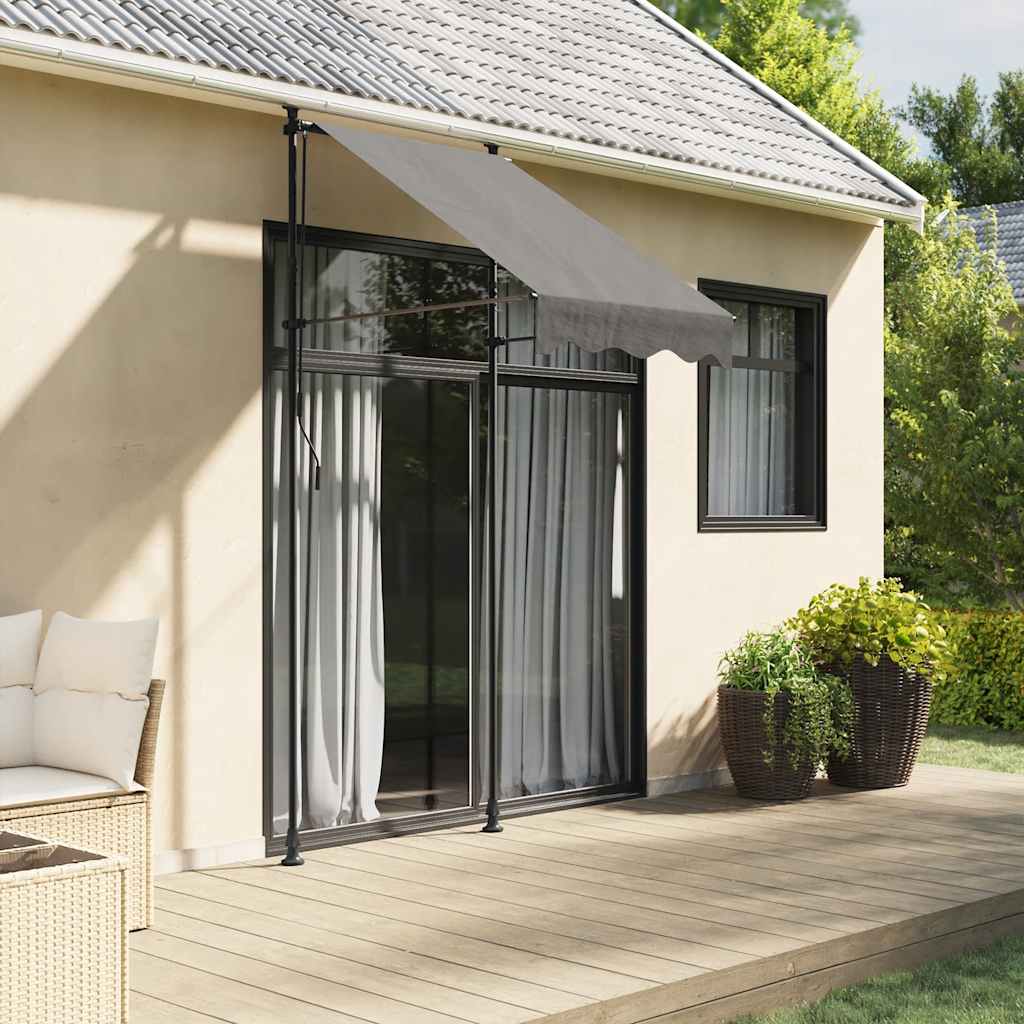 Retractable Awning Anthracite 100x150 cm Fabric and Steel
