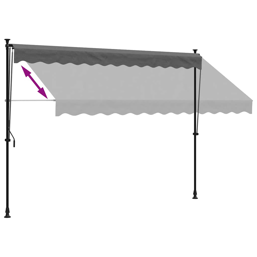 vidaXL Retractable Awning Anthracite 300x150 cm Fabric and Steel