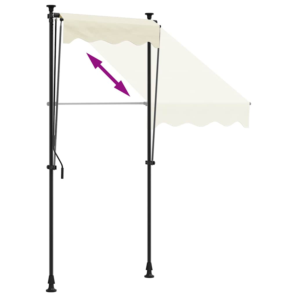 Retractable Awning Cream 100x150 cm Fabric and Steel