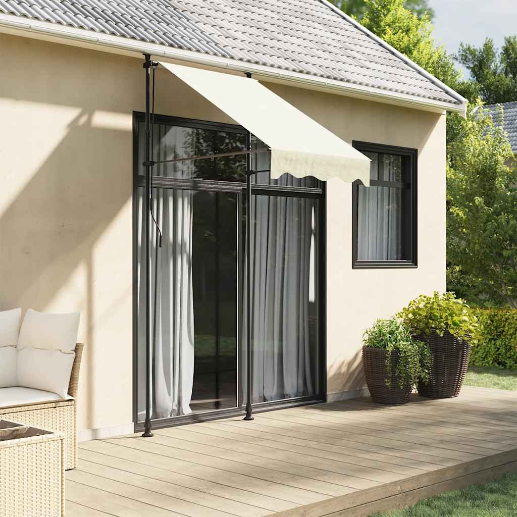 Retractable Awning Cream 100x150 cm Fabric and Steel