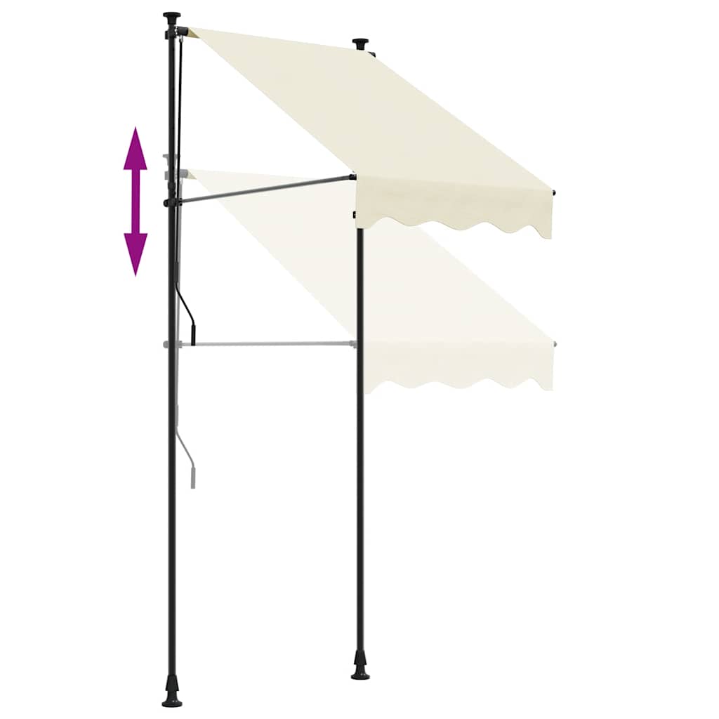 Retractable Awning Cream 150x150 cm Fabric and Steel