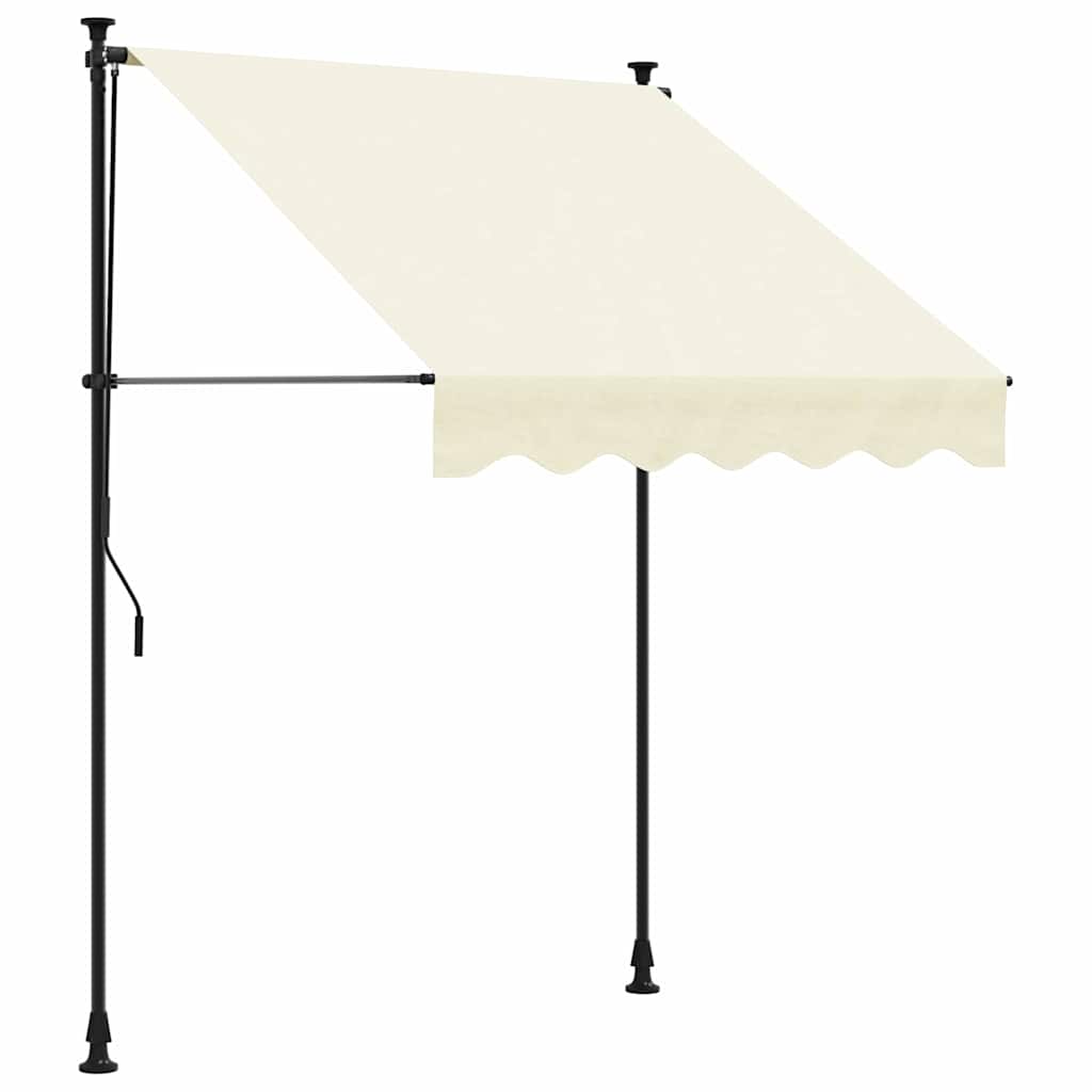 Retractable Awning Cream 200x115 cm Fabric and Steel
