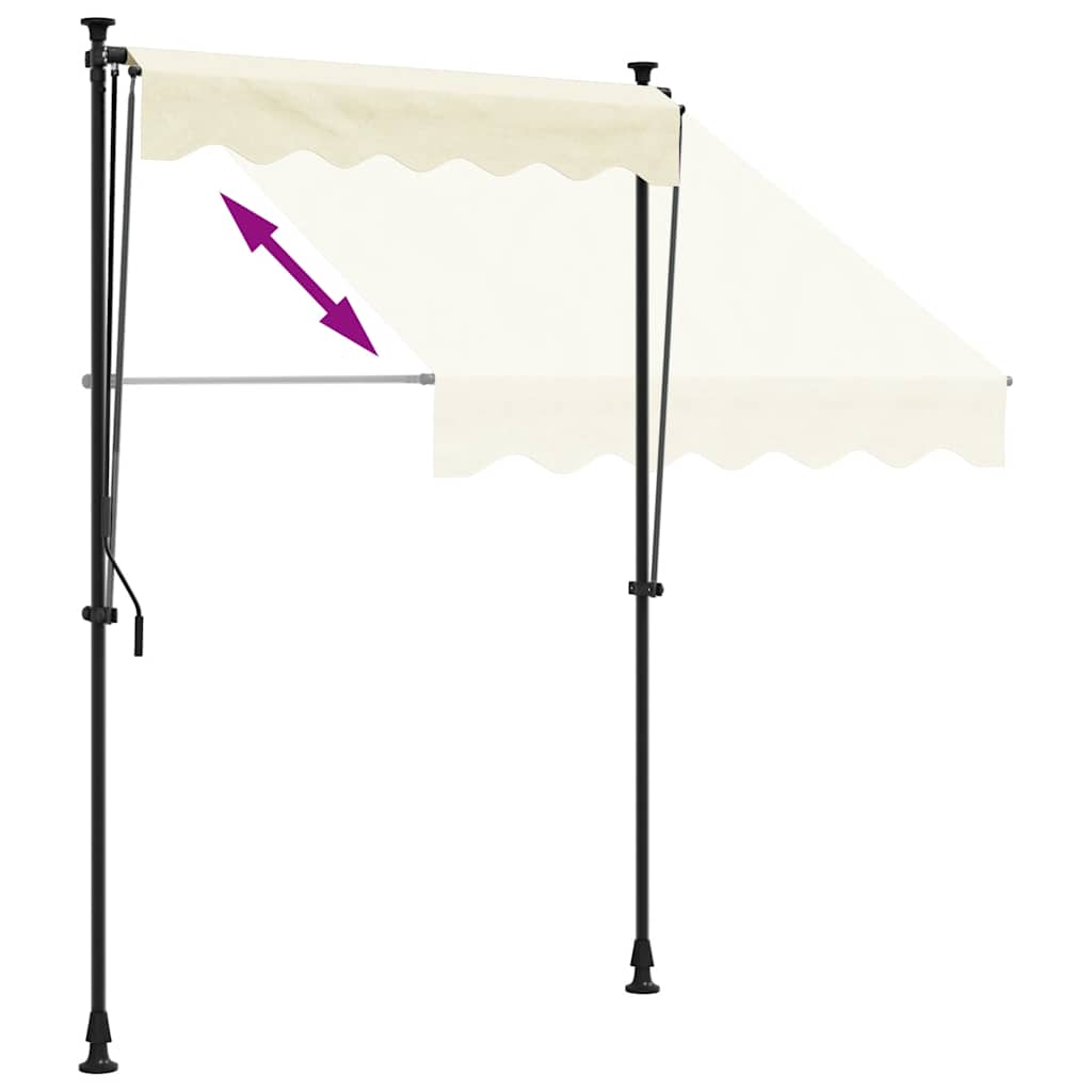 Retractable Awning Cream 200x115 cm Fabric and Steel